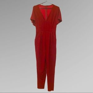 Jumpsuit with flutter sleeves (Burgundy)